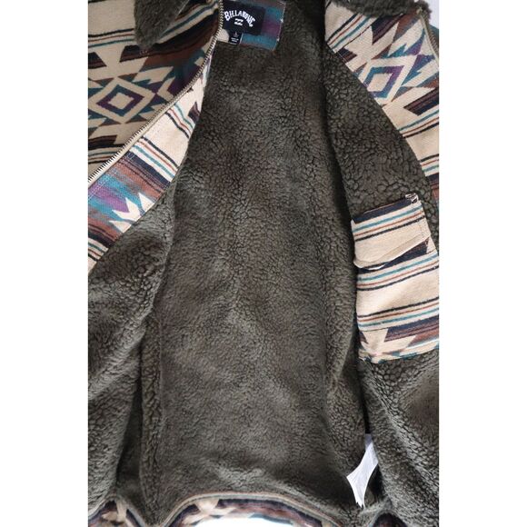Billabong ABYJK00184 Men's Sz L Gravel Brown Multi Barlow Sherpa Jacket - Picture 8 of 14